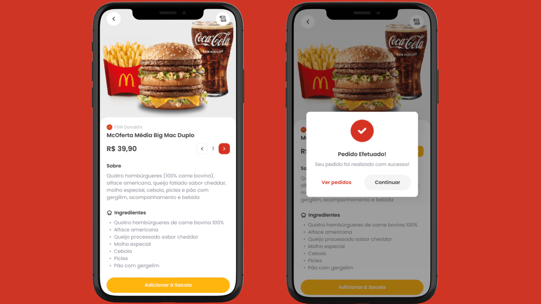 Tela de cardápio do aplicativo McProcessSim
