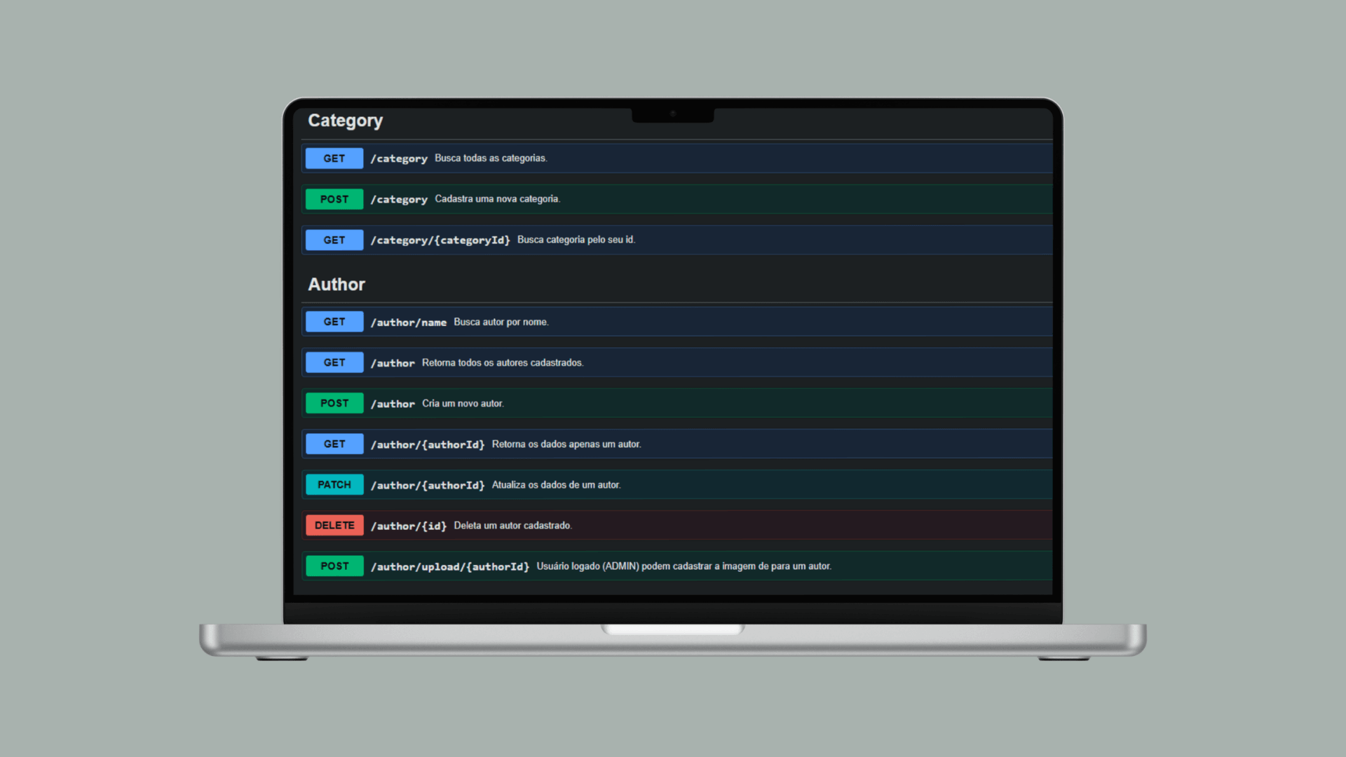 Tela do projeto Curated Archive - API de Delivery